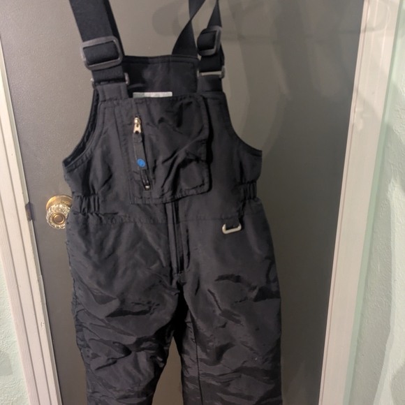 Black Kids Snow Bib Overalls - Picture 1 of 3